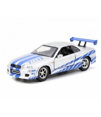 Imagine Set masinute metalice Fast & Furious Brian Nissan Skyline Gt-R(BNR34) scara 1 la 32