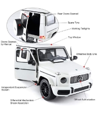 Imagine Masina cu telecomanda Mercedes-Benz G63 alb scara 1 la 14