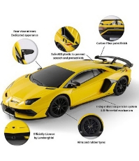 Imagine Masina cu telecomanda Lamborghini Aventador SVJ galben cu scara 1 la 24