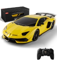 Imagine Masina cu telecomanda Lamborghini Aventador SVJ galben cu scara 1 la 24