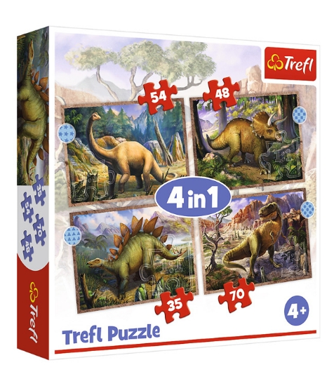 Imagine Puzzle Trefl 4 in 1 Dinozaurii interesanti