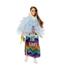 Imagine Papusa Barbie Extra Style rochie curcubeu