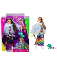 Imagine Papusa Barbie Extra Style rochie curcubeu