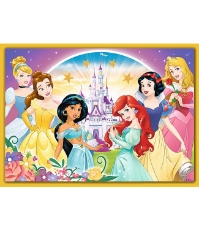 Imagine Puzzle Trefl 4 in 1 Disney Princess -  Ziua Fericita