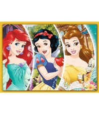 Imagine Puzzle Trefl 4 in 1 Disney Princess -  Ziua Fericita