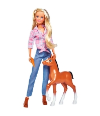 Imagine Papusa Steffi Love Little Horse 29 cm cu figurina si accesorii