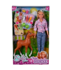 Imagine Papusa Steffi Love Little Horse 29 cm cu figurina si accesorii
