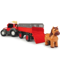 Imagine Tractor Happy Ferguson Animal Trailer cu remorca si figurina