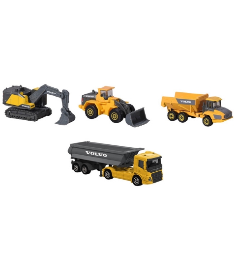 Imagine Set Volvo camion cu remorca, camion basculant, buldozer si excavator