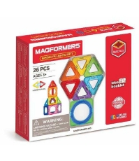 Imagine Set magnetic de construit- Magformers Basic Plus, 26 piese