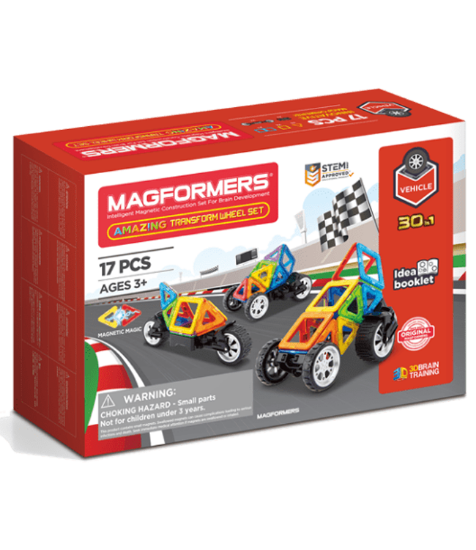 Imagine Set magnetic de construit- Magformers Vehicule, 17 piese