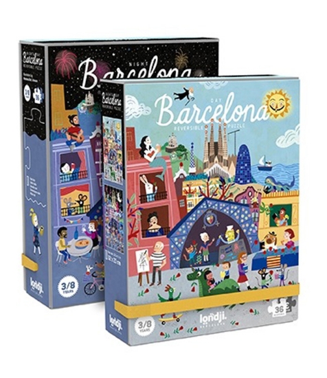 Imagine Puzzle reversibil, zi si noapte in Barcelona