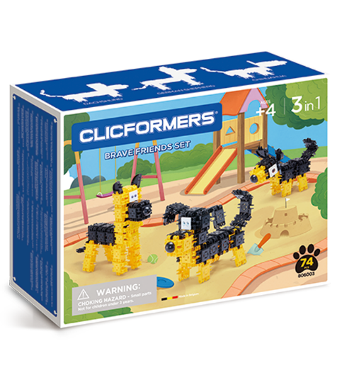 Imagine Set de construit Clicformers- Catei prietenosi, 74 piese