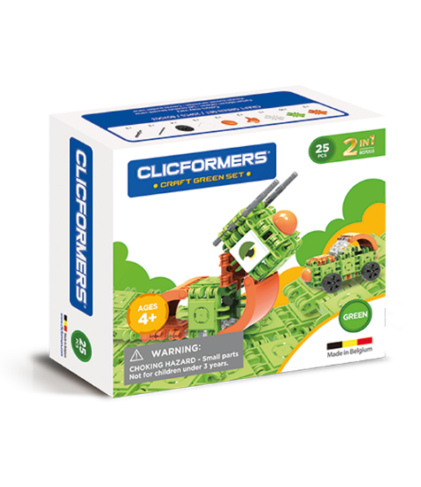 Imagine Set de construit Clicformers- Craft verde, 25 de piese
