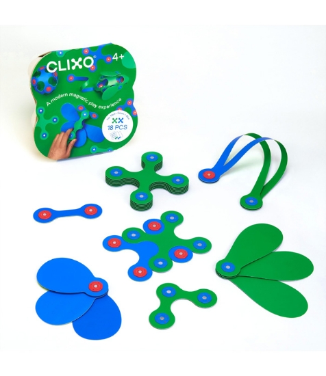 Imagine Set Clixo de construit cu magnet, Itsy pack Blue-Green 18