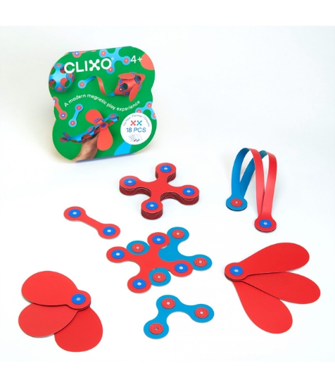 Imagine Set Clixo de construit cu magnet, Itsy pack Flamingo-Turquoise 18