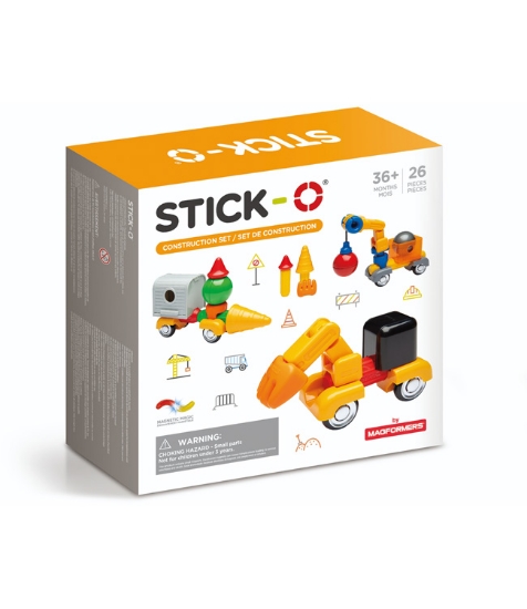 Imagine Joc cu magneti Stick-O, Set de construit vehicule, 32 piese