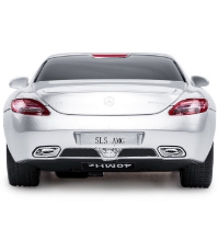 Imagine Masina cu telecomanda Mercedes-Benz SLS AMG argintie scara 1 la 24