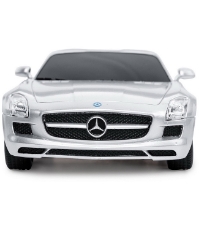 Imagine Masina cu telecomanda Mercedes-Benz SLS AMG argintie scara 1 la 24