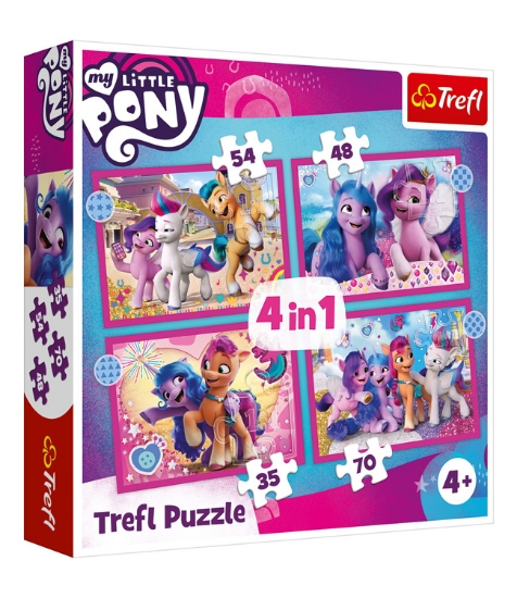 Imagine Puzzle Trefl 4 in 1 My Little Pony - Poneii colorati