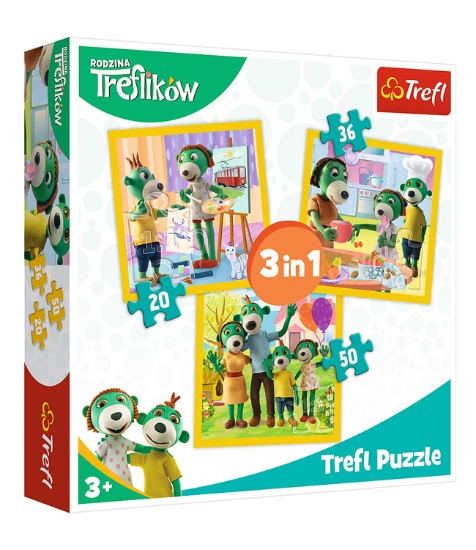 Imagine Puzzle Trefl 3In1 Distractie in Familia Trefiliki
