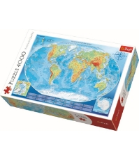 Imagine Puzzle Trefl 4000 Harta Fizica a Lumii