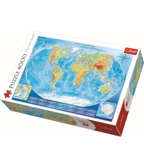 Imagine Puzzle Trefl 4000 Harta Fizica a Lumii