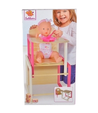 Imagine Scaun de masa transformabil pentru papusi Doll's Highchair with table