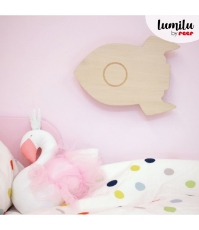 Imagine Lampa de veghe de perete, cu led, lumina reglabila si oprire cronometrata, forma racheta, Lumilu Silhouette Rocket, 52157