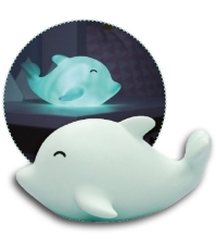 Imagine Lampa de veghe cu LED, cu oprire cronometrata, forma delfin, albastra, Lumilu Sea Life Dolphin, 52293