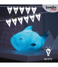 Imagine Lampa de veghe cu LED, cu oprire cronometrata, forma rechin, albastra, Lumilu Sea Life Shark, 52303