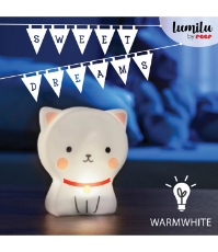 Imagine Lampa de veghe cu LED, cu oprire cronometrata, forma pisicuta, alba, Lumilu Cute Friends Cat, 52320