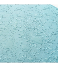 Imagine Covoras de baie antialunecare cu ventuze, din cauciuc natural, antibacterian, oval, 42 x 25 cm, albastru, MyHappyBath Mat, 76023