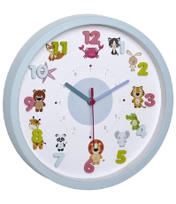 Imagine Ceas de perete pentru copii, silentios, cu animale si cifre 3D, TFA Little Animals 60.3051.14