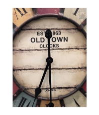 Imagine Ceas de perete XXL cu aplicatii din metal, analog, design VINTAGEOld Town Clock, cifre romane, colorat, TFA 60.3021