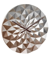 Imagine Ceas geometric de precizie, analog, de perete, creat de designer, model DIAMOND, roz auriu metalic, TFA 60.3063.51