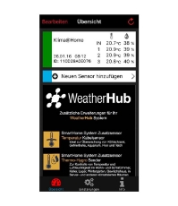 Imagine Sistem meteo SmartHome cu termo-higrometru si 3 senzori wireless, comunicare cu smartphone WEATHERHUB, TFA 31.4007.02