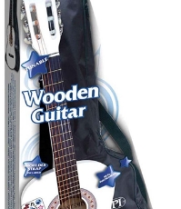 Imagine Chitara din lemn alb cu husa si stickere