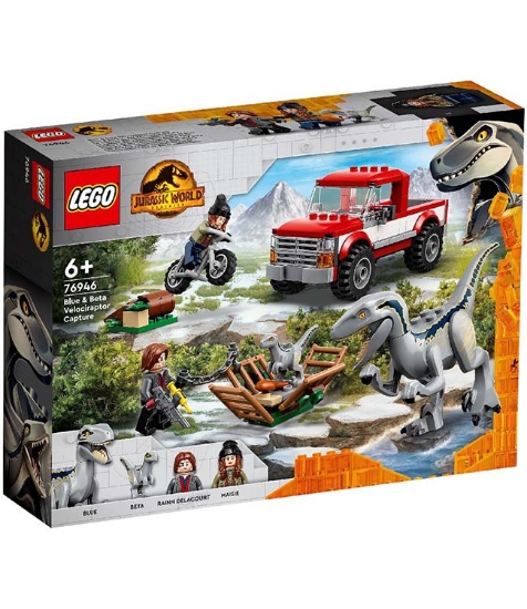 Imagine Lego Jurassic World Capturarea dino Velociraptorilor Blue si Beta 76946