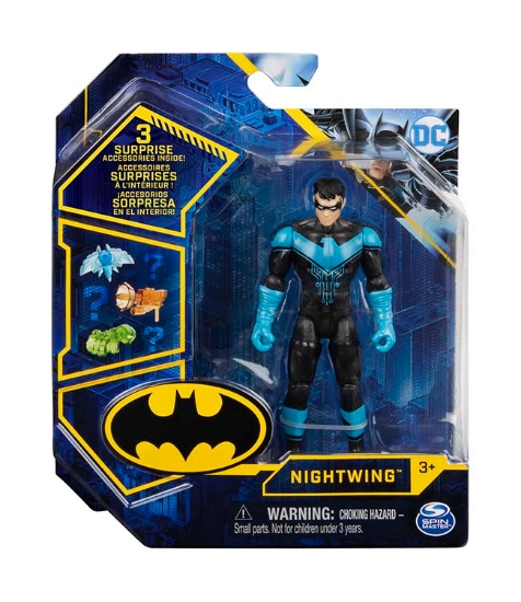 Imagine Figurina Nightwing cu costum tech si articulata 10 cm cu 3 accesorii surpriza