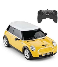 Imagine Masina cu telecomanda mini Cooper galbena cu scara 1 la 24