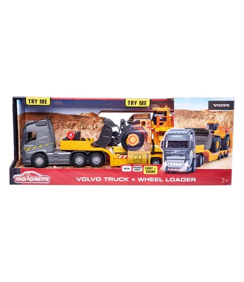 Imagine Majorette Volvo  camion si Incarcator Frontal scara 1 la 43