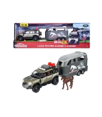 Imagine Majorette Land Rover cu remorca pentru cai