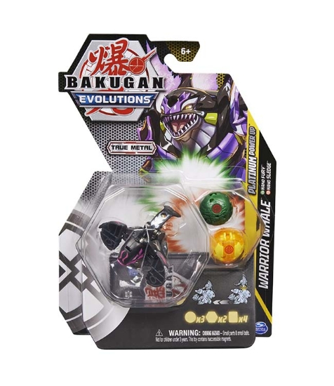 Imagine Bakugan Platinum Powerup S4 Warrior Whale Nano Fury si Nano Sledge