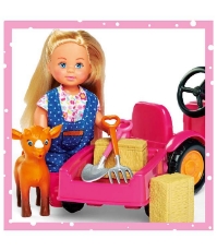 Imagine Papusa Evi Love cu tractor