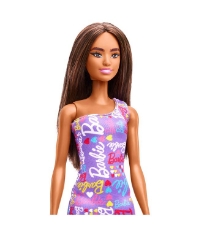 Imagine Papusa Barbie satena cu rochita mov