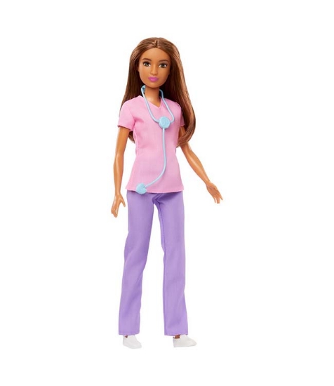 Imagine Papusa Barbie asistenta medicala satena