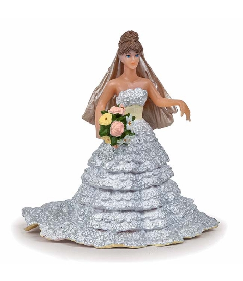 Imagine Figurina mireasa cu rochie din dantela