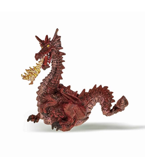 Imagine Figurina dragon rosu cu flacara