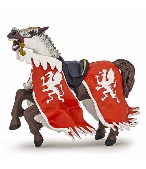 Imagine Figurina calul regelui cu Blazon Dragon rosu